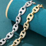 Load image into Gallery viewer, ラッパーブレスレットとして人気のPrestige Link Bracelet。HipHopファッションにふさわしい重厚感と高級感を備えたゴールドのリンクブレスレット。