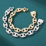 Load image into Gallery viewer, ラッパーブレスレットとして人気のPrestige Link Bracelet。HipHopファッションにふさわしい重厚感と高級感を備えたゴールドのリンクブレスレット。