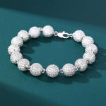 Load image into Gallery viewer, Iced Ball Bracelet - 10mm (White Gold)