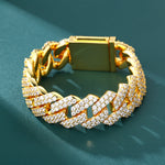 Load image into Gallery viewer, Prong Cuban Bracelet - 19mm (18K Gold)