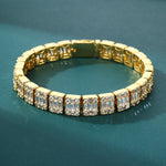 ギャラリービューアに画像を読み込み、Square Baguette Tennis Bracelet - 10mm (18K Gold)