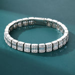 Load image into Gallery viewer, Square Baguette Tennis Bracelet - 10mm (White Gold)