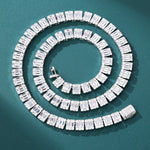 Load image into Gallery viewer, Square Baguette Tennis Chain - 10mm (White Gold)