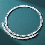 Load image into Gallery viewer, Square Baguette Tennis Chain - 10mm (White Gold)