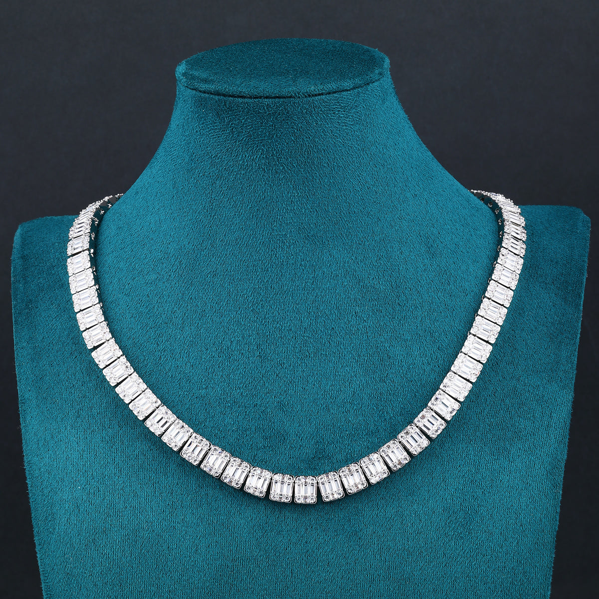 Square Baguette Tennis Chain - 10mm (White Gold) – EMPIRE HOLLYWOOD