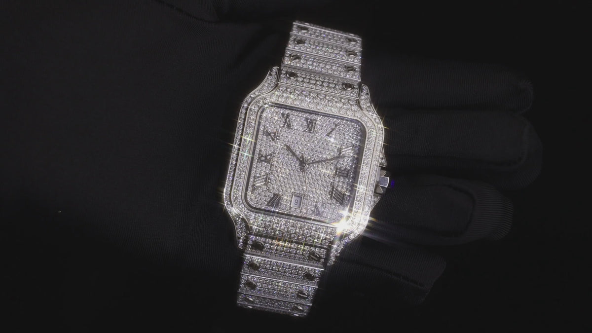 Moissanite】Ice Out Square Watch – EMPIRE HOLLYWOOD