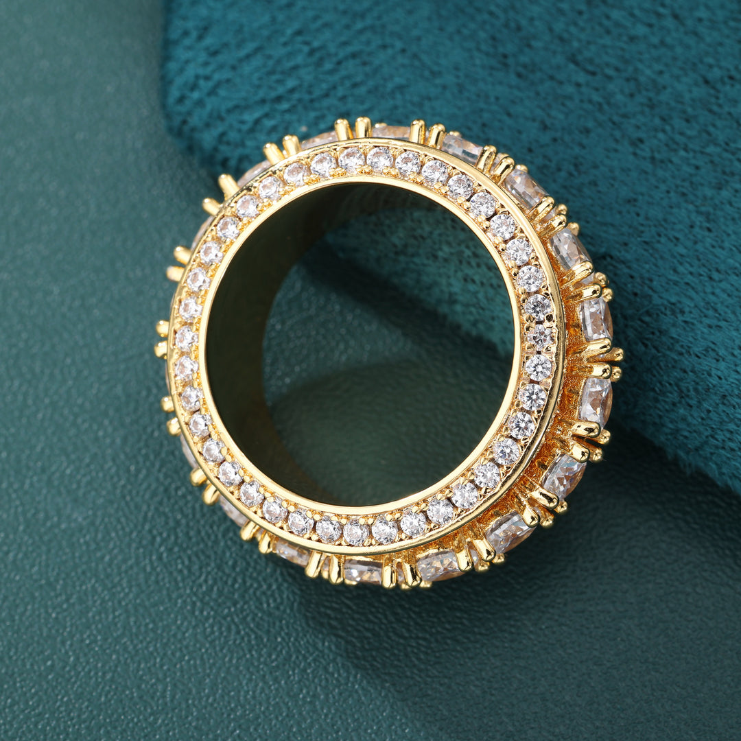 Spinning Layered Diamond Ring - 10mm (18K Gold)