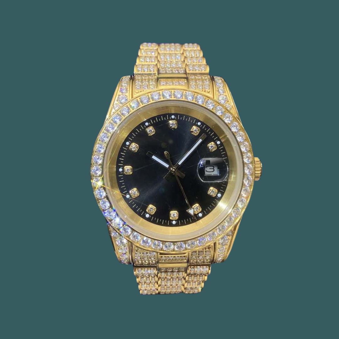 【Moissanite】Ice Out Classic Watch