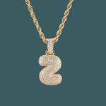 Load image into Gallery viewer, Custom Number Pendant - Bubble Initial【無料ネックレス付属】