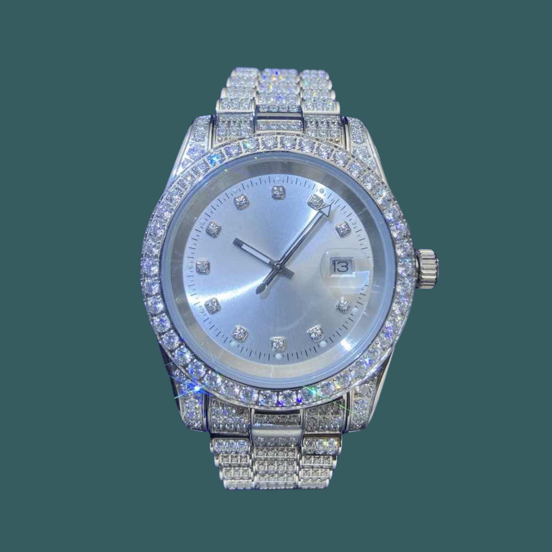 【Moissanite】Ice Out Classic Watch
