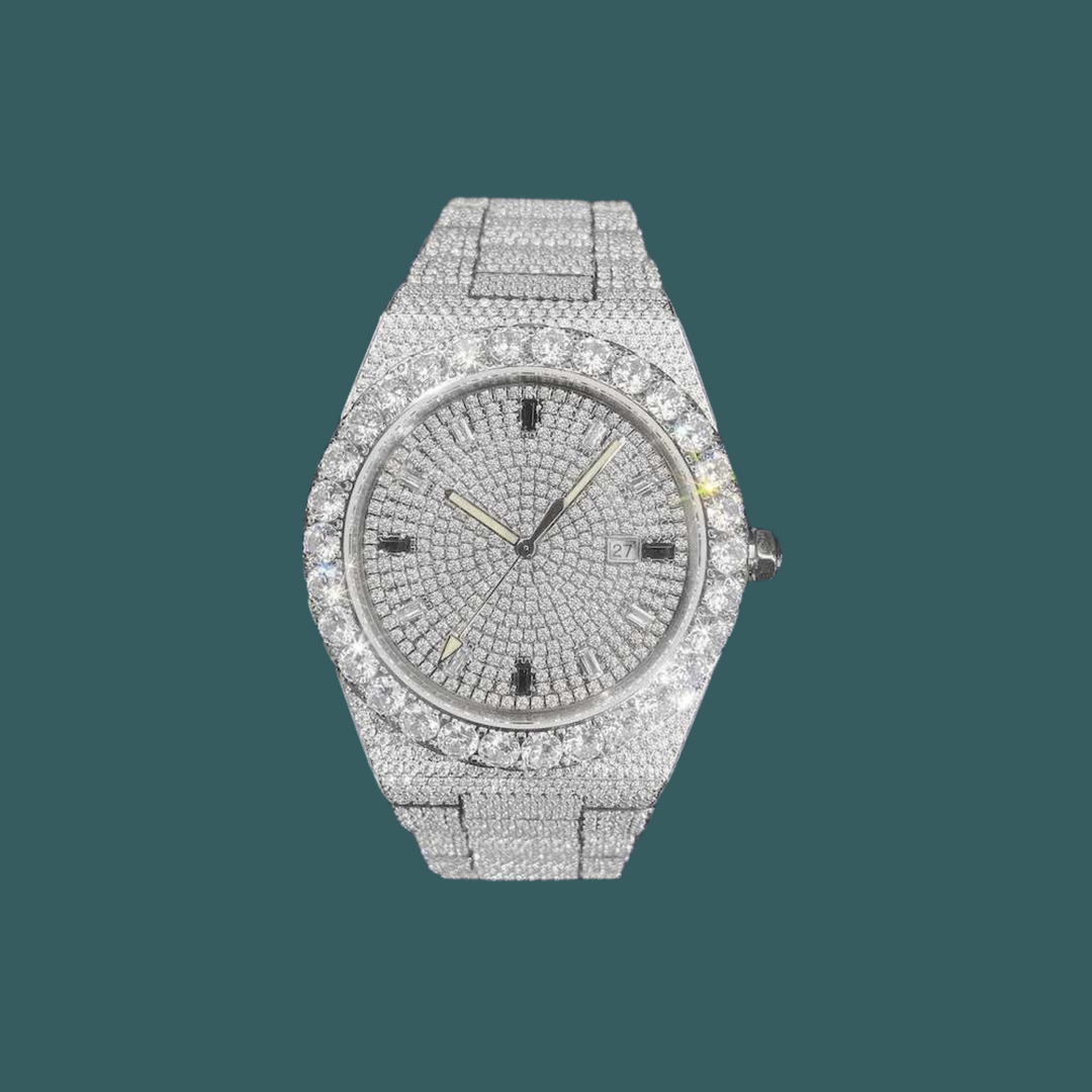 【Moissanite】Ice Out Dome Watch