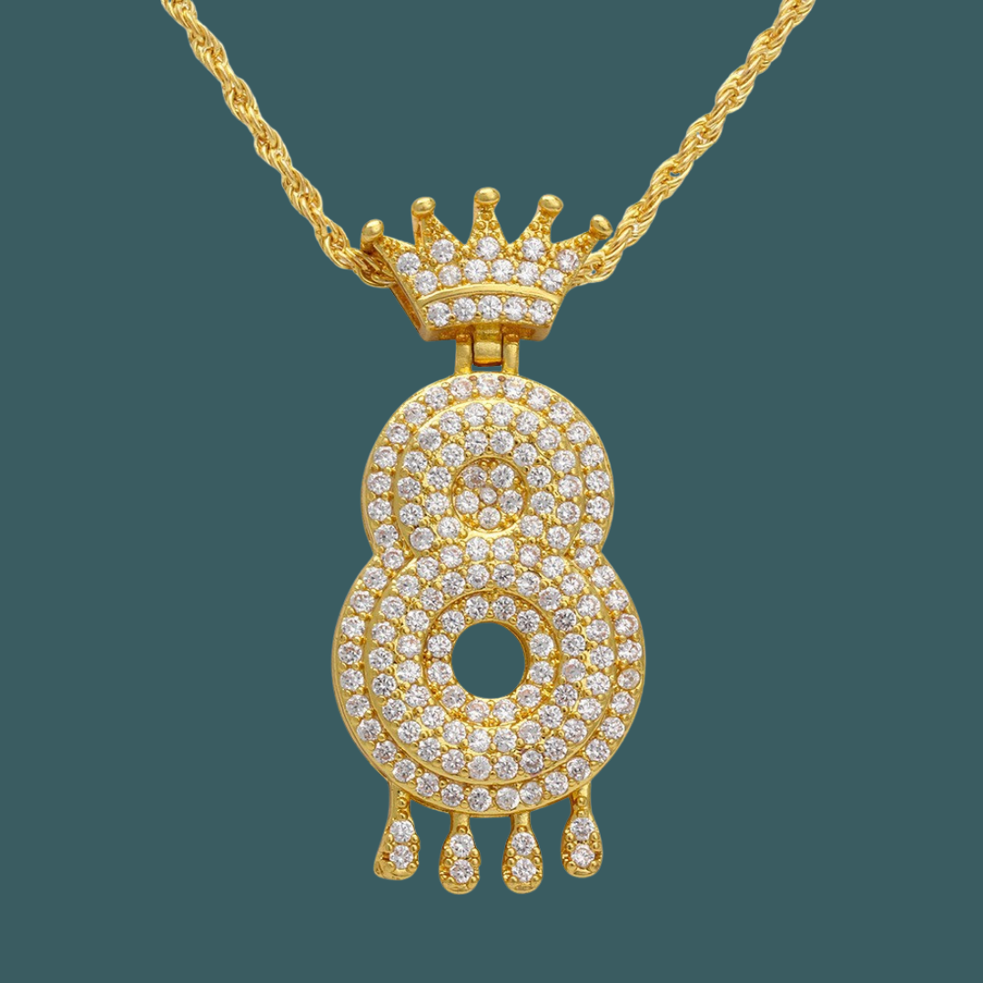 Custom Number Pendant - Royal Initial【無料ネックレス付属】