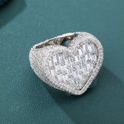 Baguette Heart Ring (White Gold)