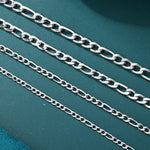 ギャラリービューアに画像を読み込み、Figaro Link Chain - 4mm〜7mm (White Gold)
