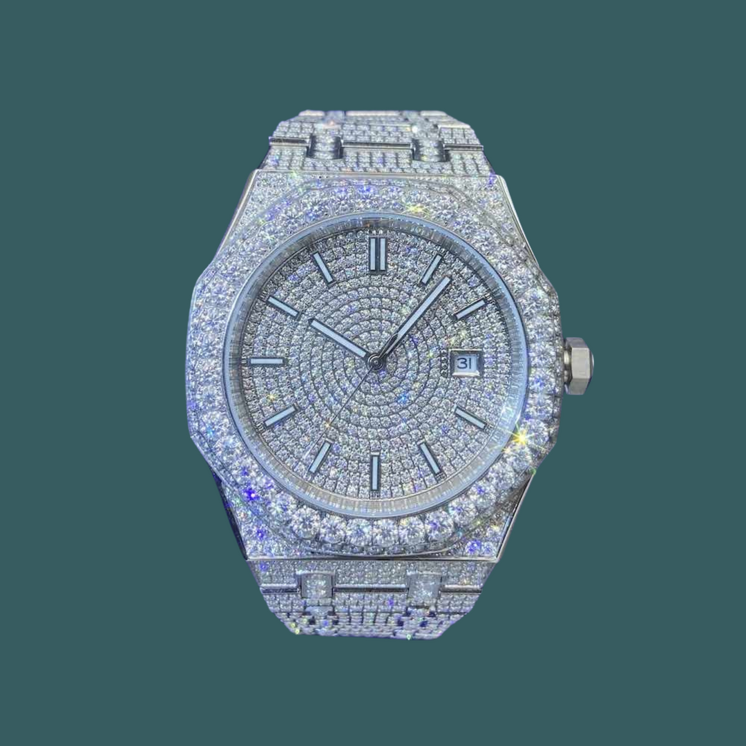 【Moissanite】Ice Out Octagon Watch
