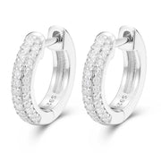Moissanite & 925silver - Micro Pavé Hoop［White Gold］