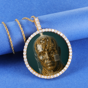 Custom Photo Pendant - Wing Square (Gold)【無料ネックレス付属】