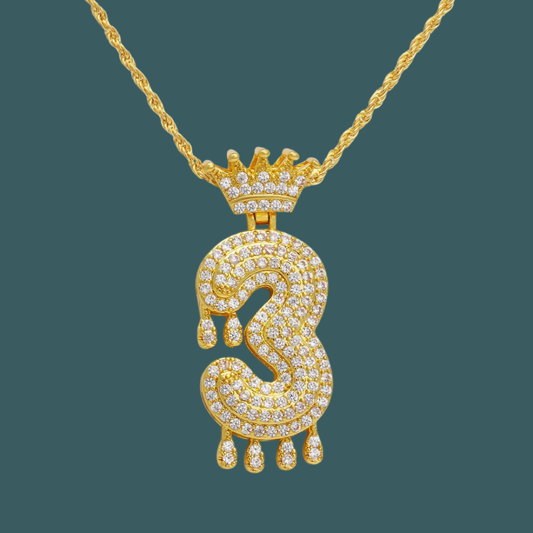 Custom Number Pendant - Royal Initial【無料ネックレス付属】