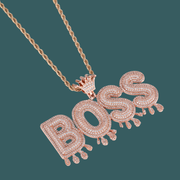 Custom Letter Pendant - Royal Word (Rose Gold)【無料ネックレス付属】