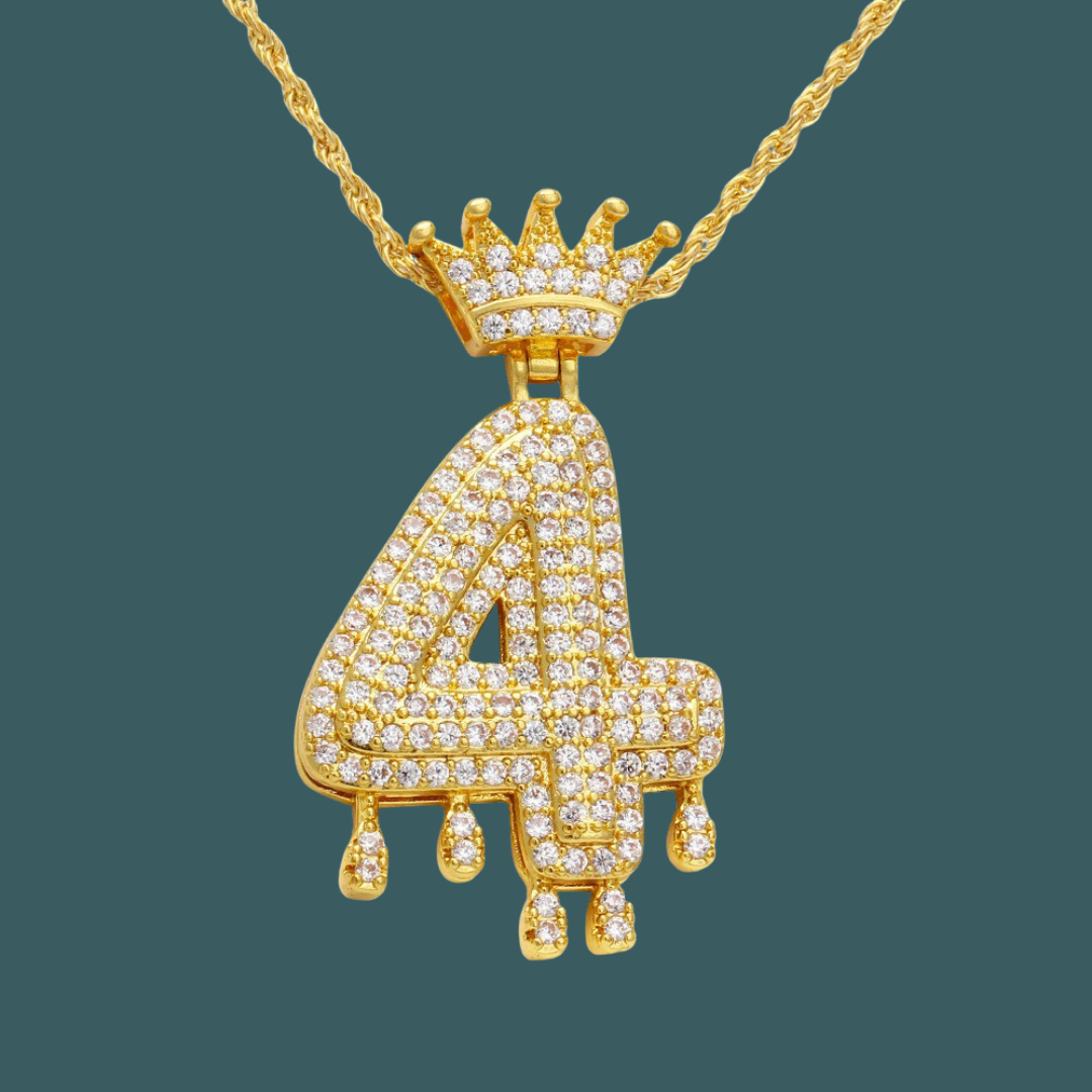 Custom Number Pendant - Royal Initial【無料ネックレス付属】