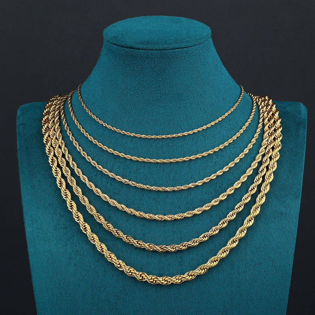 Rope Chain - 2mm〜6mm (Gold)