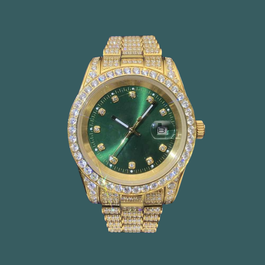 【Moissanite】Ice Out Classic Watch