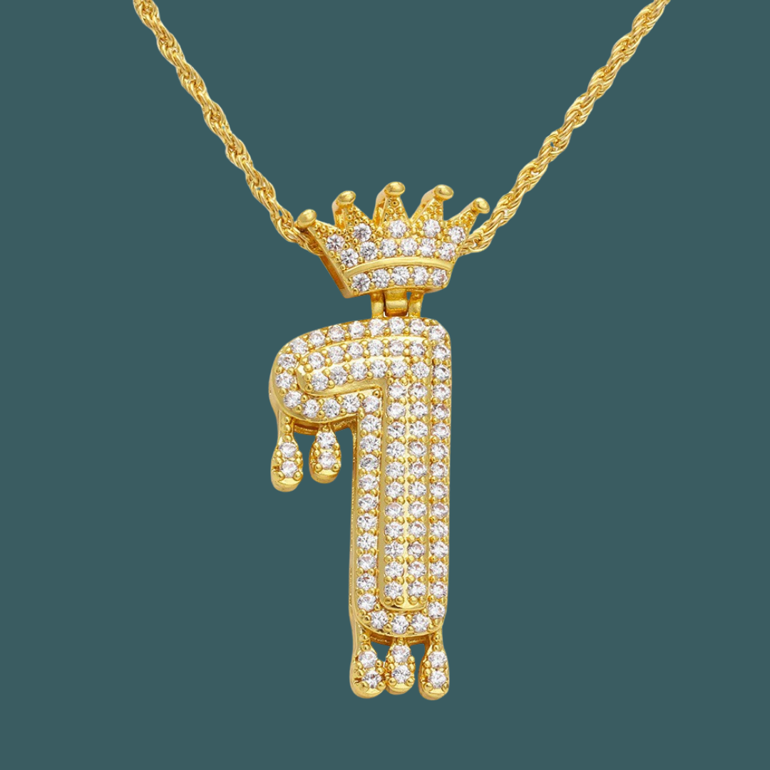 Custom Number Pendant - Royal Initial【無料ネックレス付属】