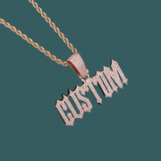 Custom Letter Pendant - Gothic Word (Rose Gold)【無料ネックレス付属】