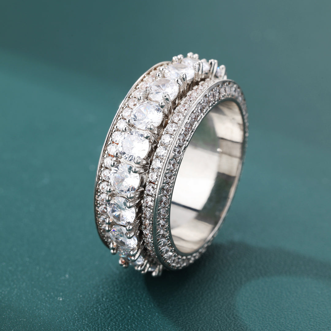 Spinning Layered Diamond Ring - 10mm (White Gold) – EMPIRE HOLLYWOOD