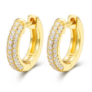 Moissanite & 925silver - Micro Pavé Hoop［Gold］