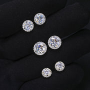 2ct/1ct/0.5ct/0.3ct/0.1ct VVS Moissanite & 925silver - Radiant Halo Round