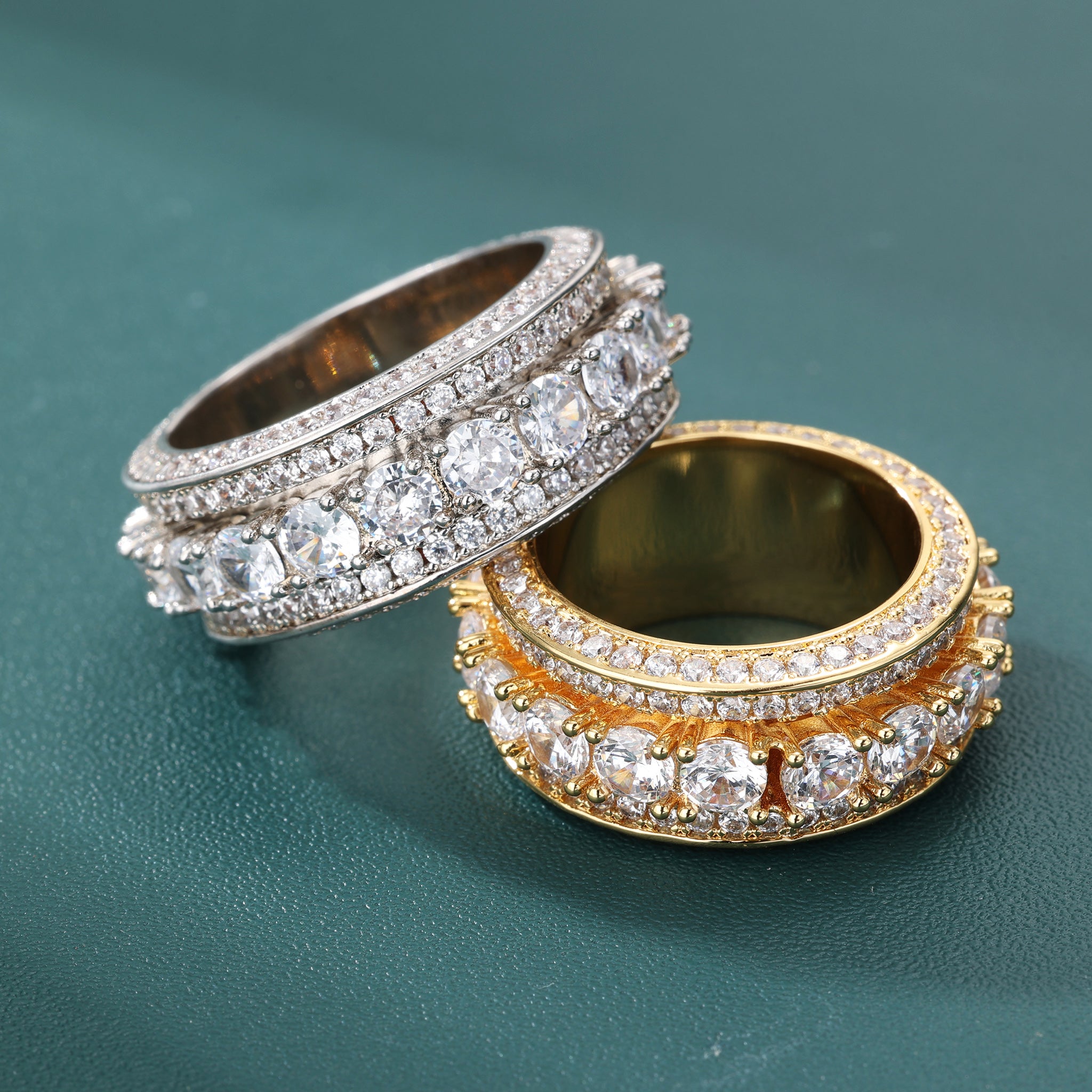 Spinning Layered Diamond Ring - 10mm (White Gold) – EMPIRE HOLLYWOOD