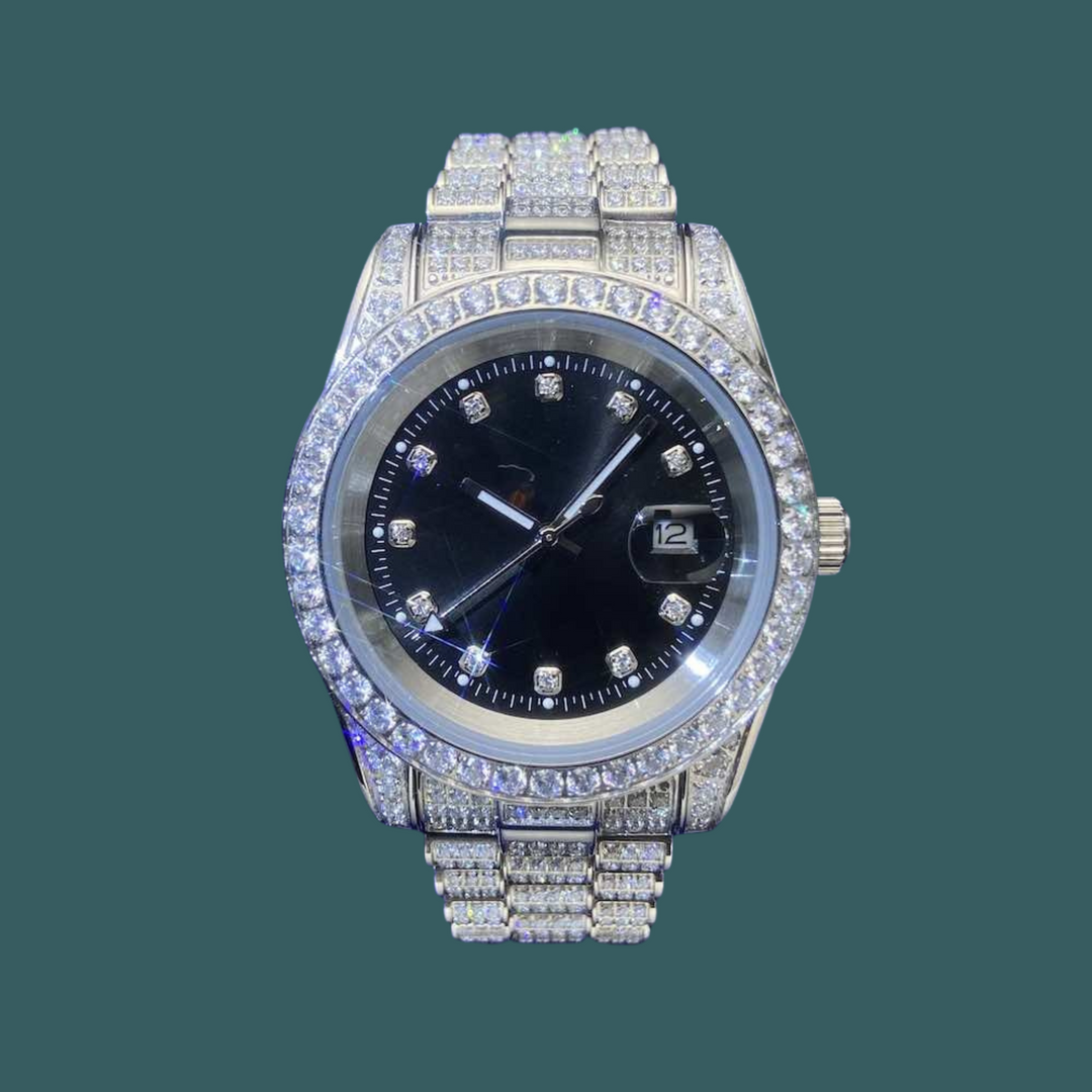 【Moissanite】Ice Out Classic Watch
