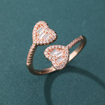 ギャラリービューアに画像を読み込み、Eternal Duo Heart Ring - 17mm (Rose Gold)
