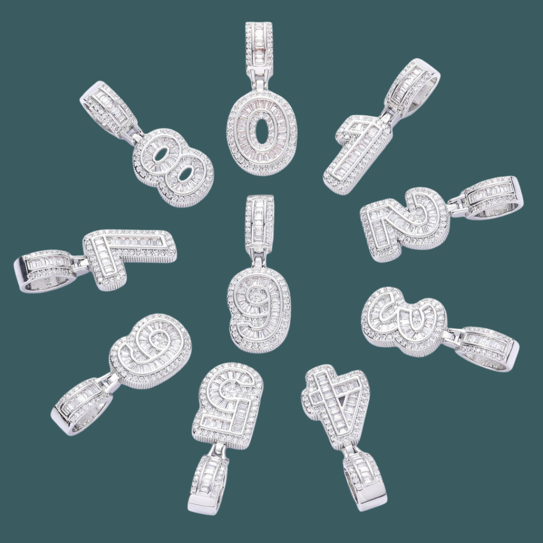 Custom Number Pendant - BOLD MODEL【無料ネックレス付属】