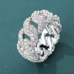 ギャラリービューアに画像を読み込み、Diamond Cuban Ring - 10mm (White Gold)
