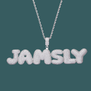 Custom Letter Pendant - Puffy Block (Gold,White Gold,Rose Gold)【無料ネックレス付属】