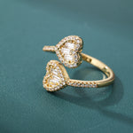 ギャラリービューアに画像を読み込み、Eternal Duo Heart Ring - 17mm (18K Gold)
