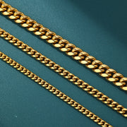 Cuban Chain Bracelet- 4mm〜8mm (Gold)