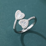 ギャラリービューアに画像を読み込み、Eternal Duo Heart Ring - 17mm (White Gold)
