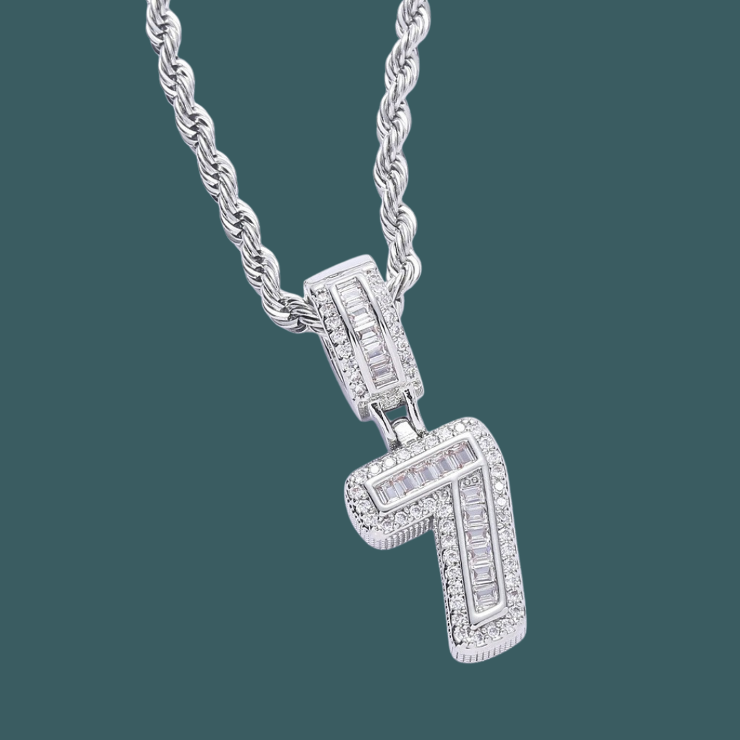 Custom Number Pendant - BOLD MODEL【無料ネックレス付属】