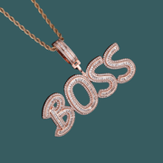 Custom Letter Pendant - Block Model (Rose Gold)【無料ネックレス付属】