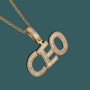 Custom Letter Pendant - Block Model (Gold)【無料ネックレス付属】