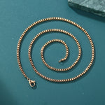 ギャラリービューアに画像を読み込み、Box Link Chain - 1.5mm〜3mm (Rose Gold)
