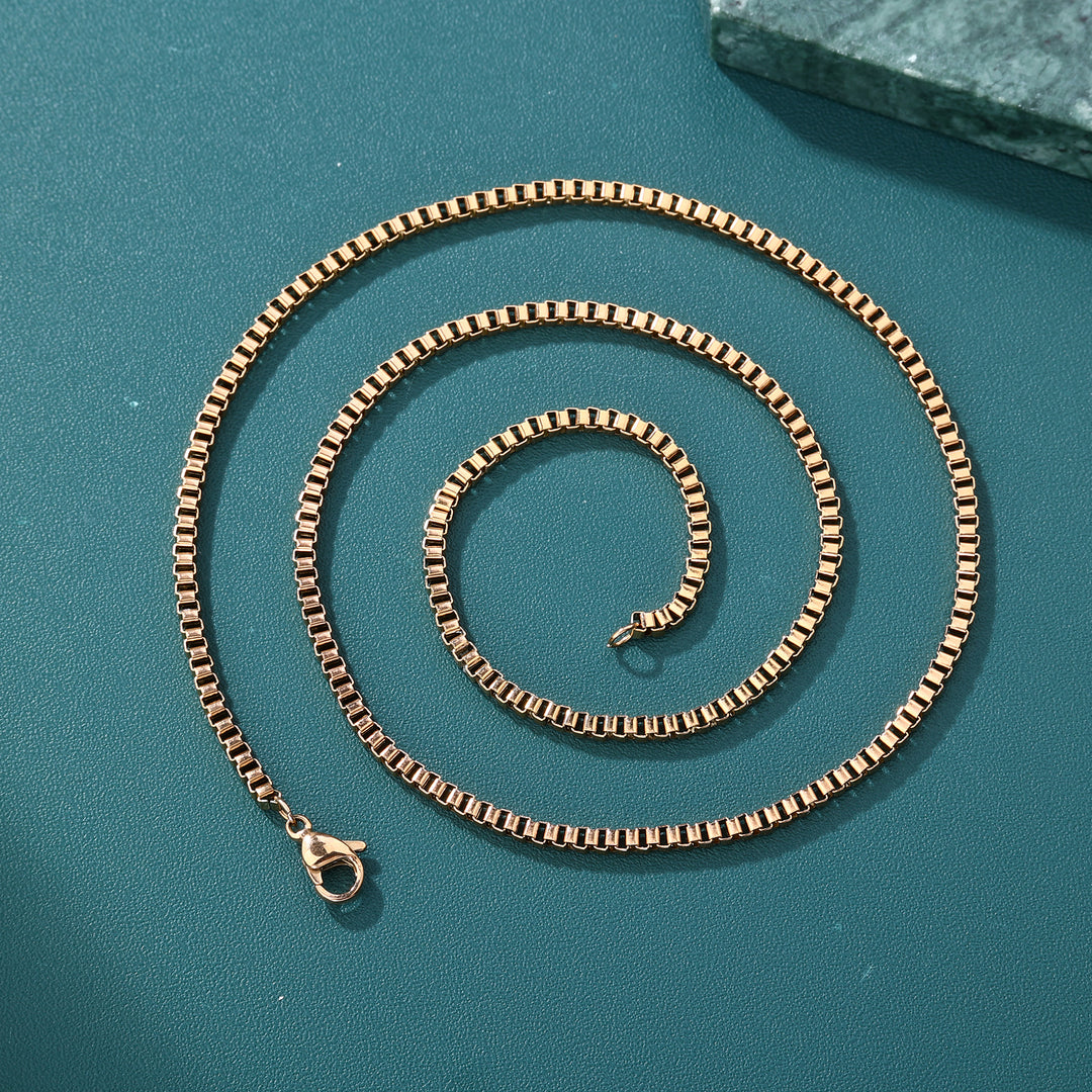 Box Link Chain - 1.5mm〜3mm (Rose Gold)