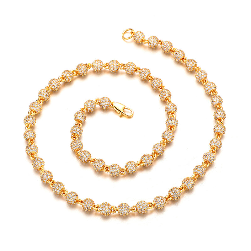 Eiskugelkette – 6 mm (18 Karat Gold)