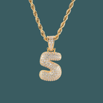 Load image into Gallery viewer, Custom Number Pendant - Bubble Initial【無料ネックレス付属】