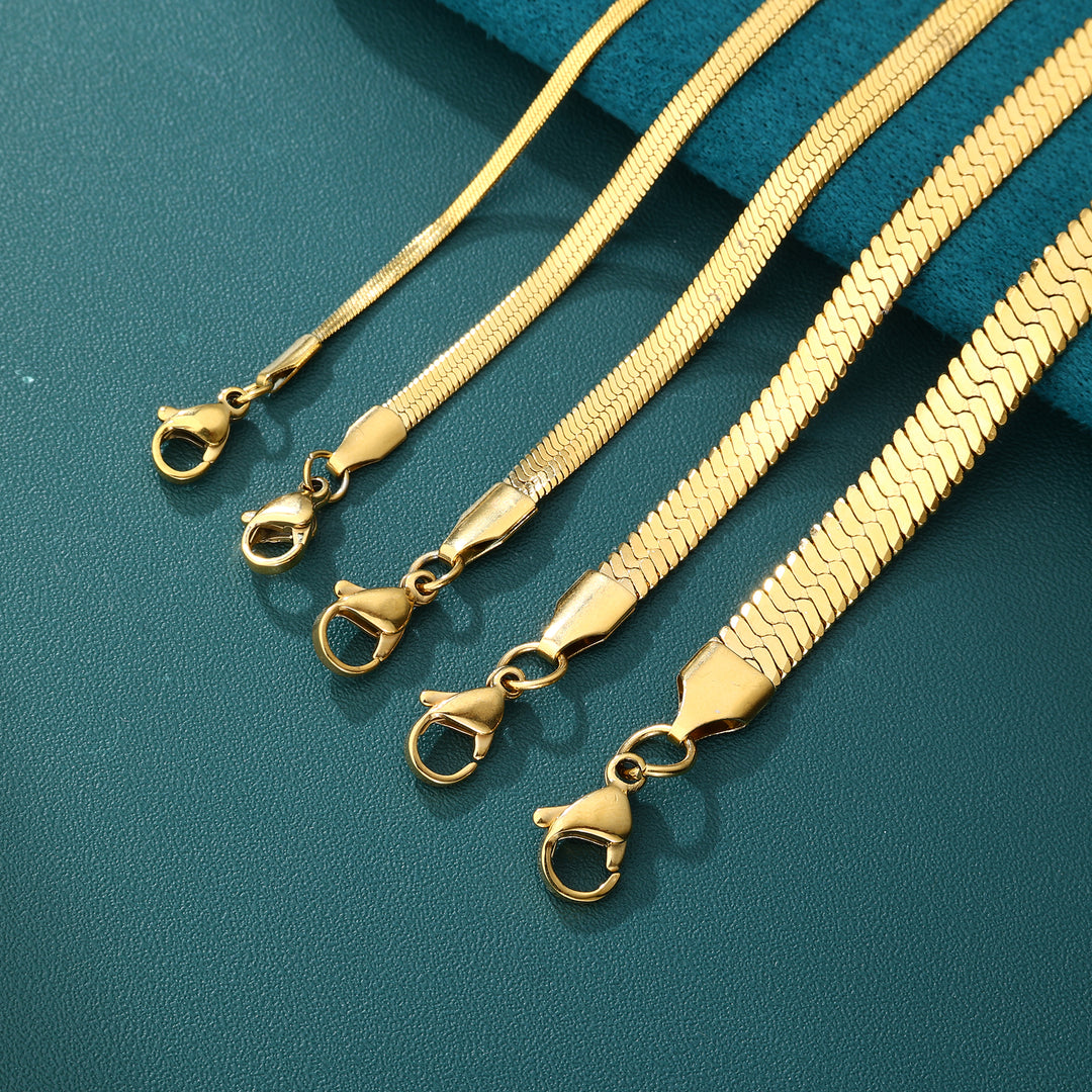 Herringbone Chain - 2mm〜6mm (Gold)