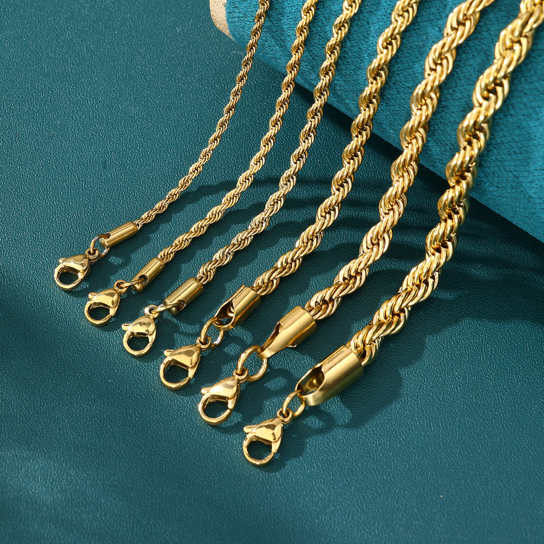 Rope Chain - 2mm〜6mm (Gold)