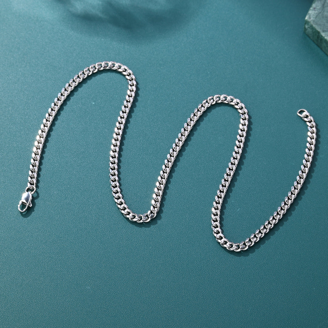 Cuban Chain - 4mm〜8mm (White Gold)